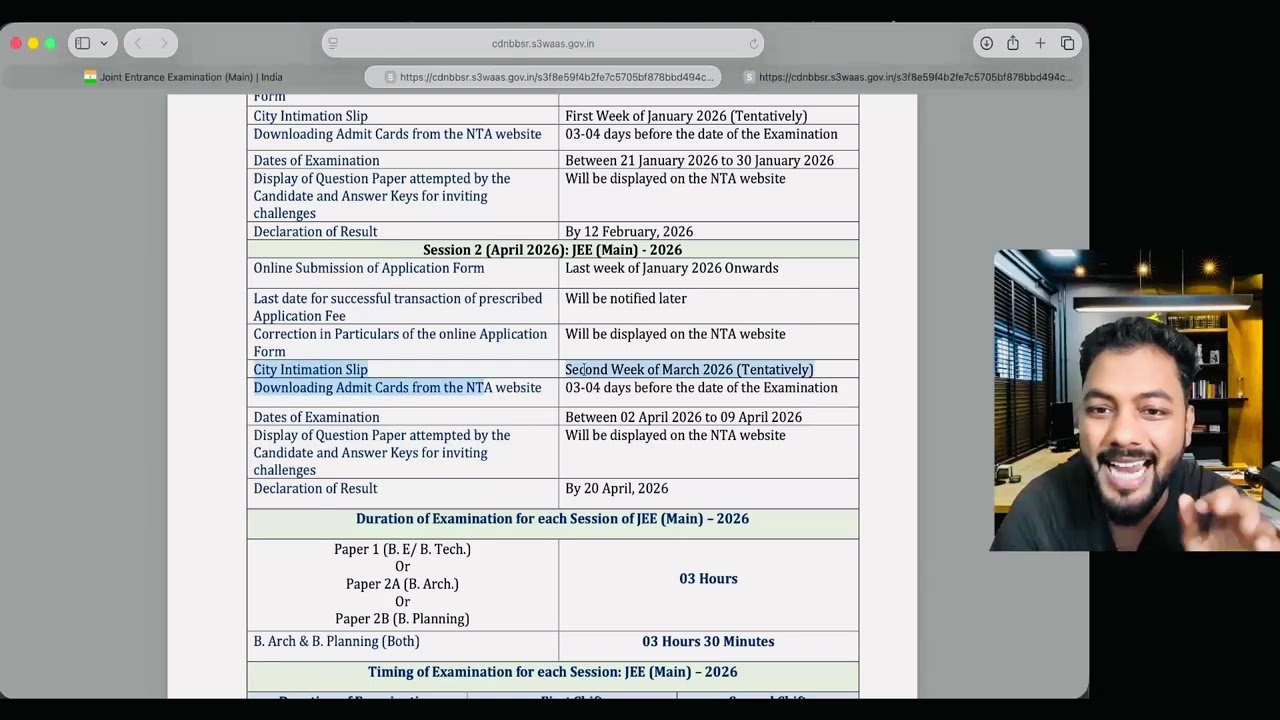 NTA Urgent⚠️|JEE Main 2026 April Exam DATE & City Intimation Date⭕️|JEE Main 2026 City Intimation 