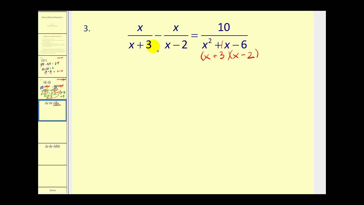 Solving Rational Equations