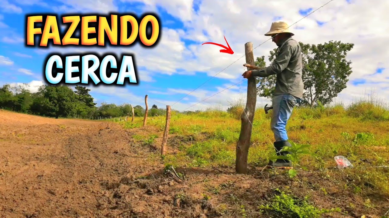 ✅COMO fazer uma CERCA de ARAME  FARPADO sozinho👌