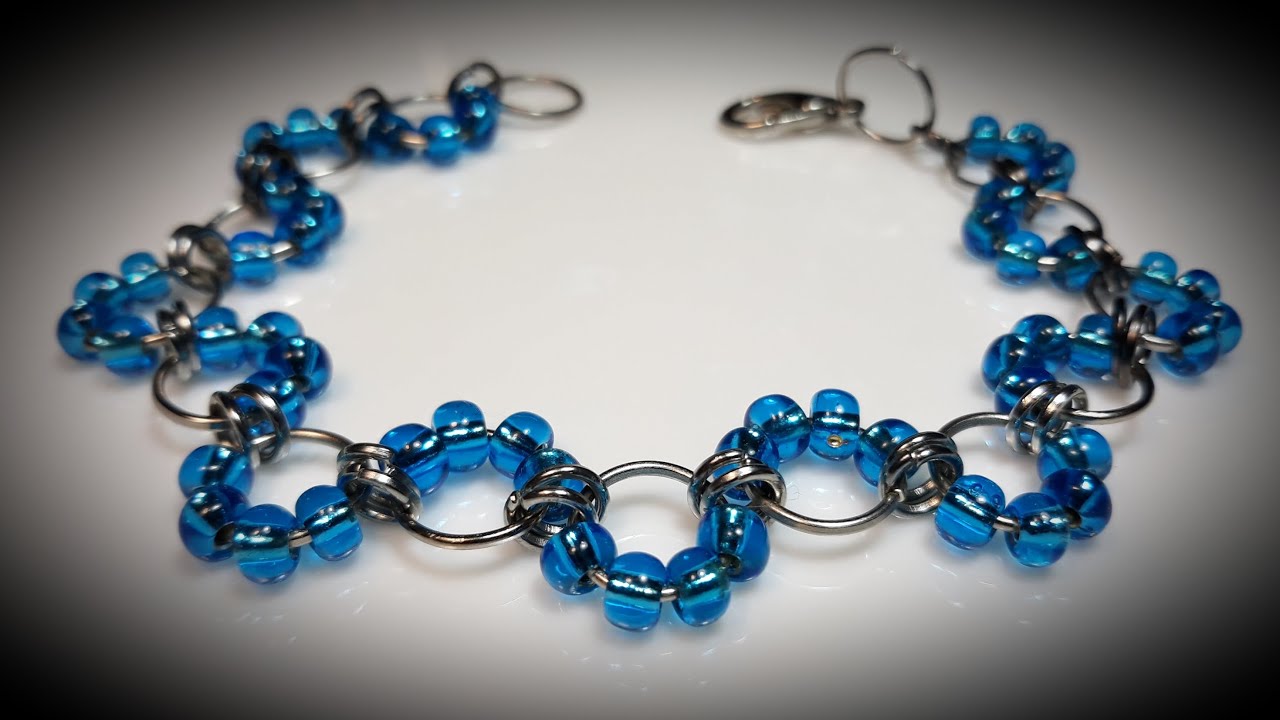 Elegante Pulsera de Misangon  y Argollas...Clase #410!!!