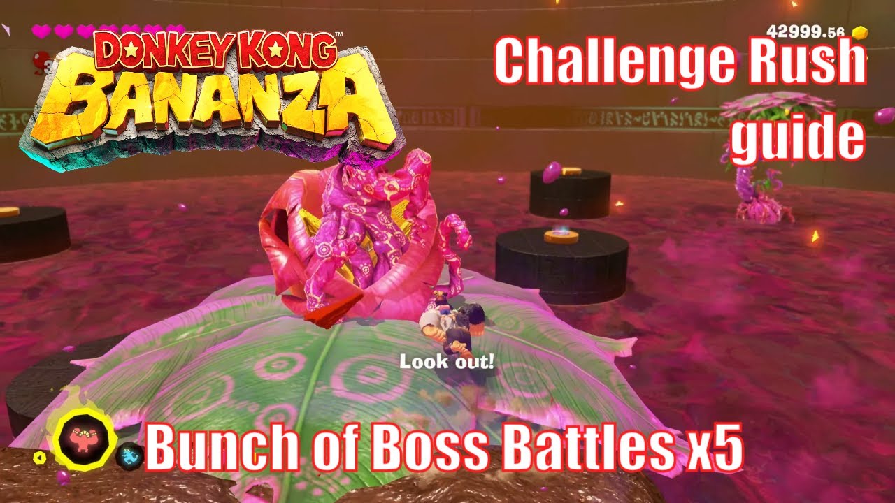 Bunch of Boss Battles x5 - Challenge Rush guide | 4K | Donkey Kong Bananza