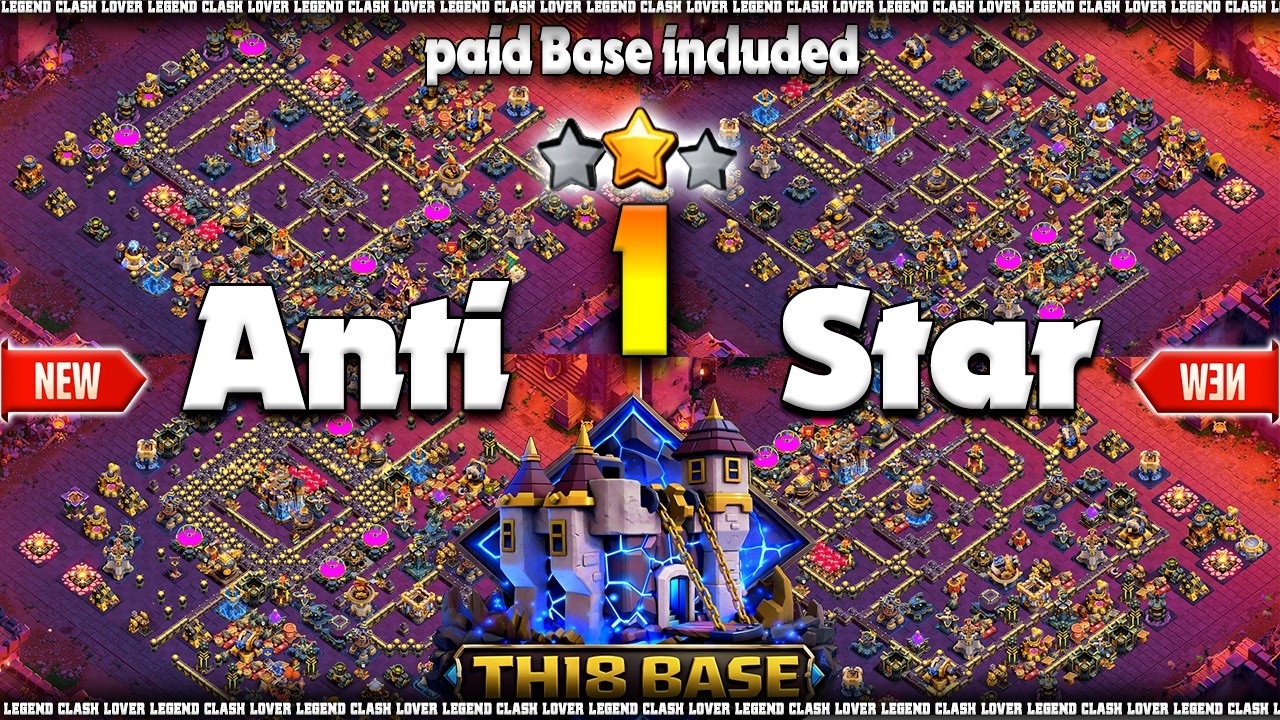 *NEW TH18 WAR* + LEGEND BASE LINKS 2026 | BEST TH18 ANTI 1 STAR DEFENCE BASES | CLASH OF CLANS