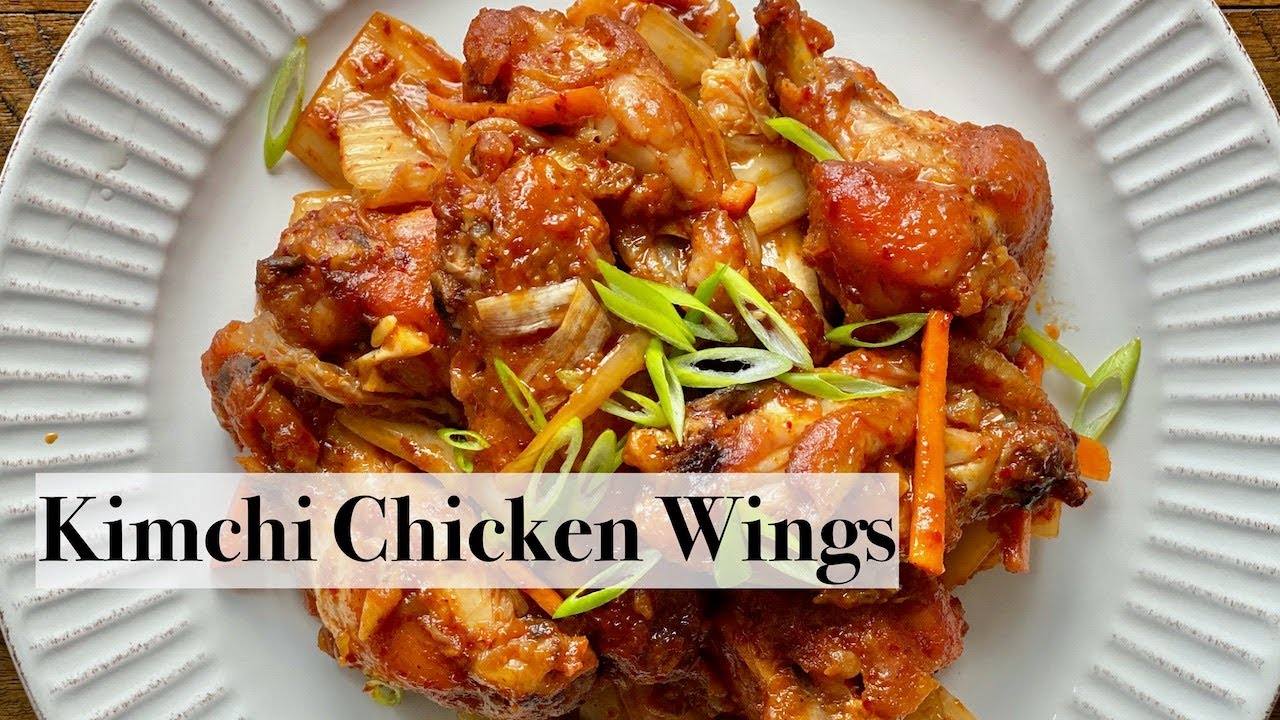 Kimchi Chicken Wings | Crispy and Savory