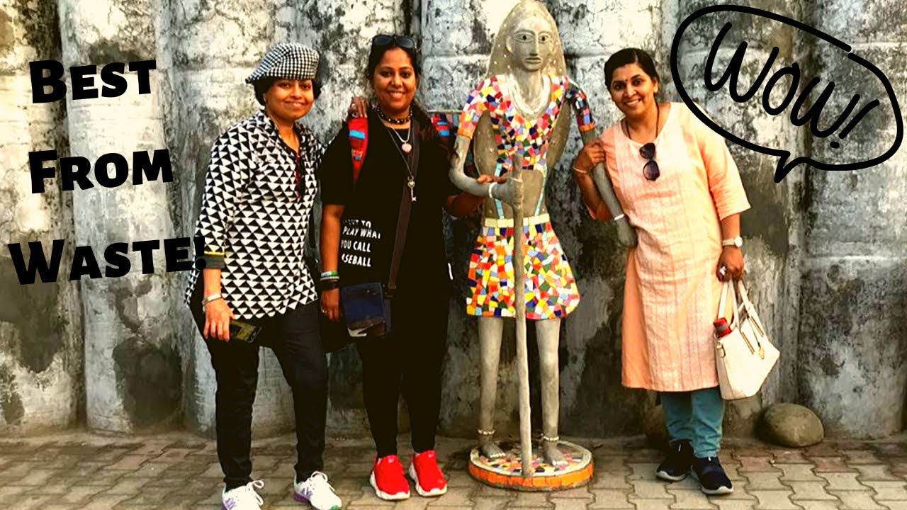 Admiring the Rock Garden at Chandigarh