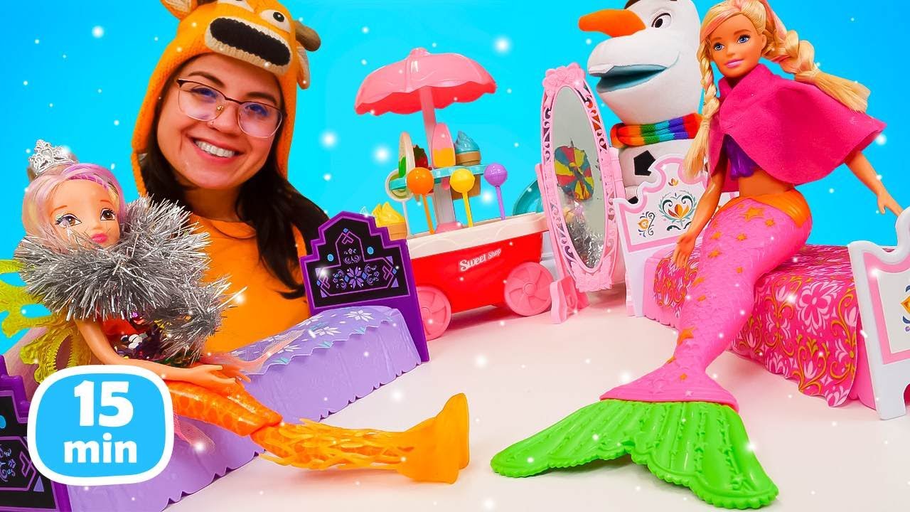 ¡Las aventuras de la sirena y el hada! Las muñecas se hacen amigas de Elsa.