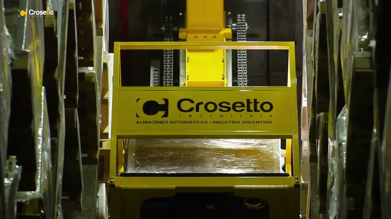 Crosetto Ingeniería. Equipos especiales. Transelevador cambio de pasillos.