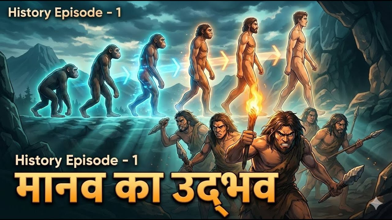 History Episode 1 | मानव का उद्भव | Prehistoric Age | Human Evolution in Hindi