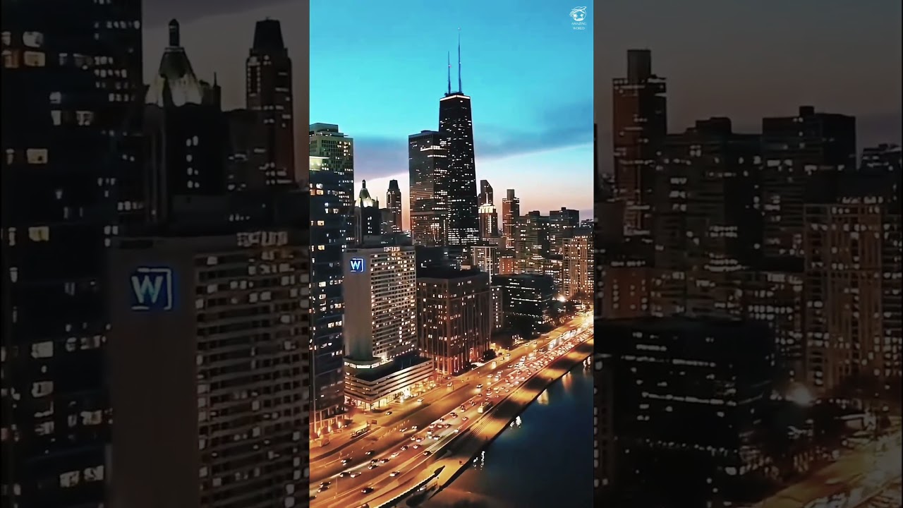 Breathtaking Views of the Chicago Skyline in 4K. #shorts #travelshorts