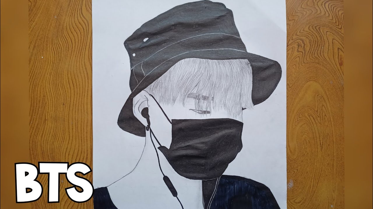How to draw BTS Suga in Cap |방탄소년단|BTS Suga Sketch step by step |How to draw Min Yoongi in Cap |슈가