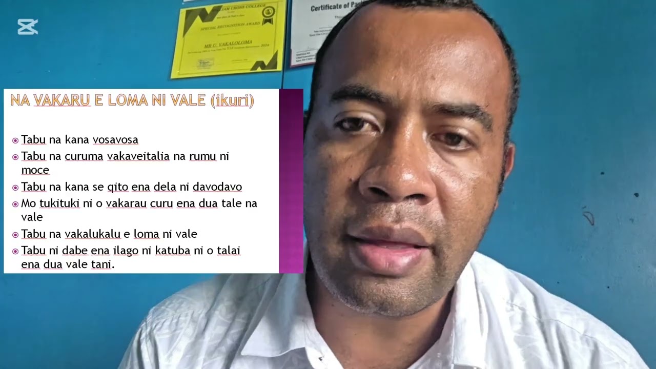Na iVakarau e Loma Ni Vale - Year 9 Lesson Notes