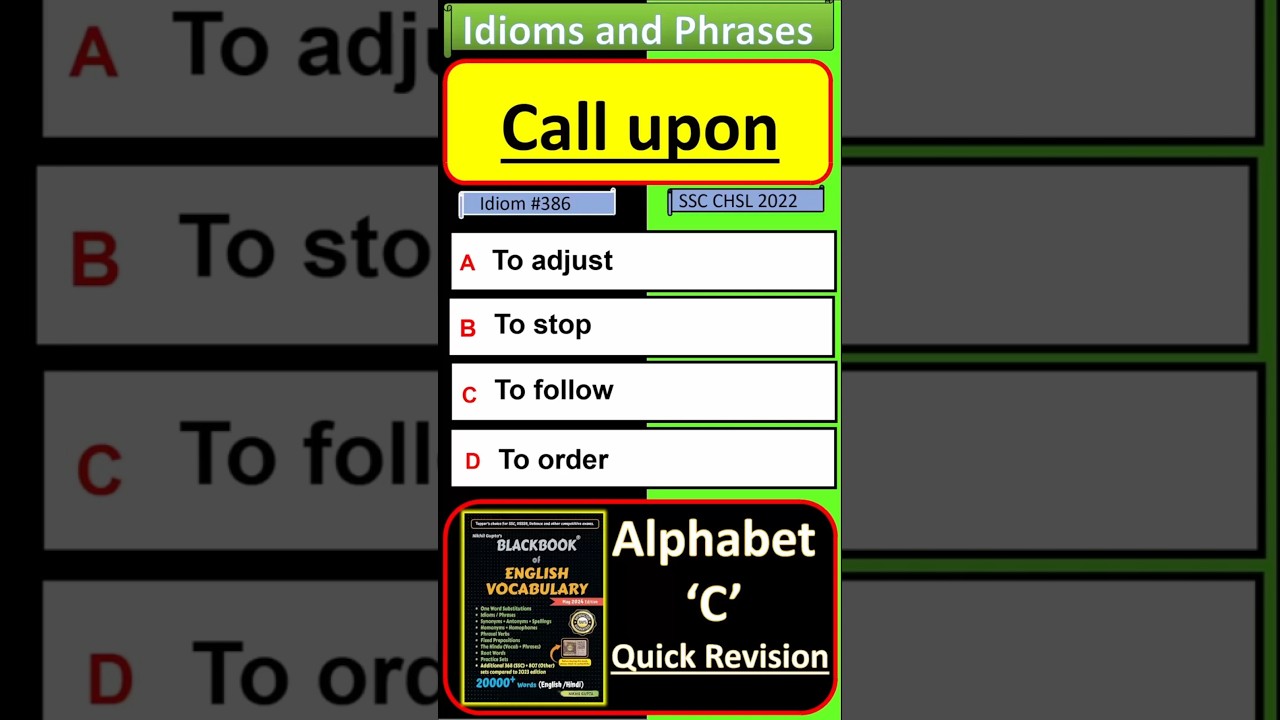 Call upon | Idioms and phrases  | Black book of English vocabulary | #blackbook