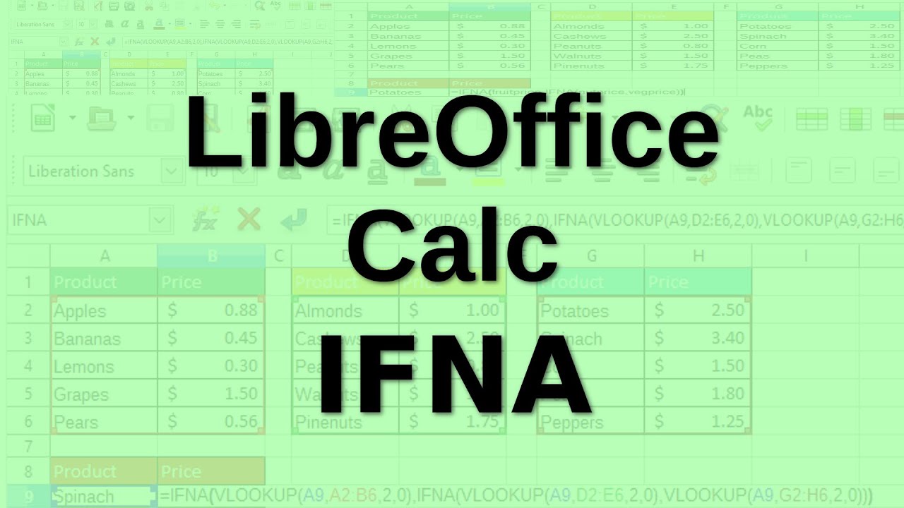 LibreOffice Calc - IFNA function