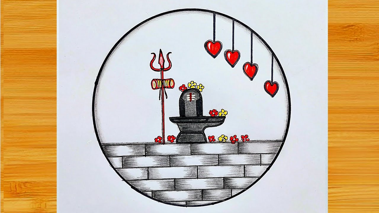 Shiva lingam pencil drawimg | Maha shivaratri drawings | Shivratri drawing