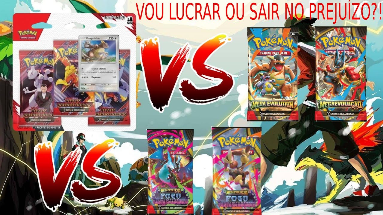 TRI PACK RIVAIS PREDESTINADO VS MEGA EVOLUÇÃO 1 VS FOGO FANTASMAGÓRICO!