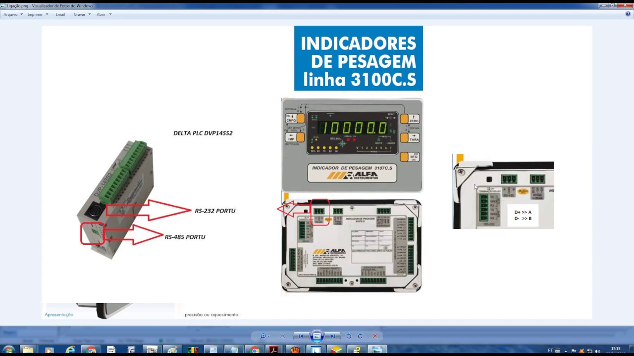 MODBUS RTU CLP DVPSS2 & Indicador/ Peso AlfaInstrumentos 3100C