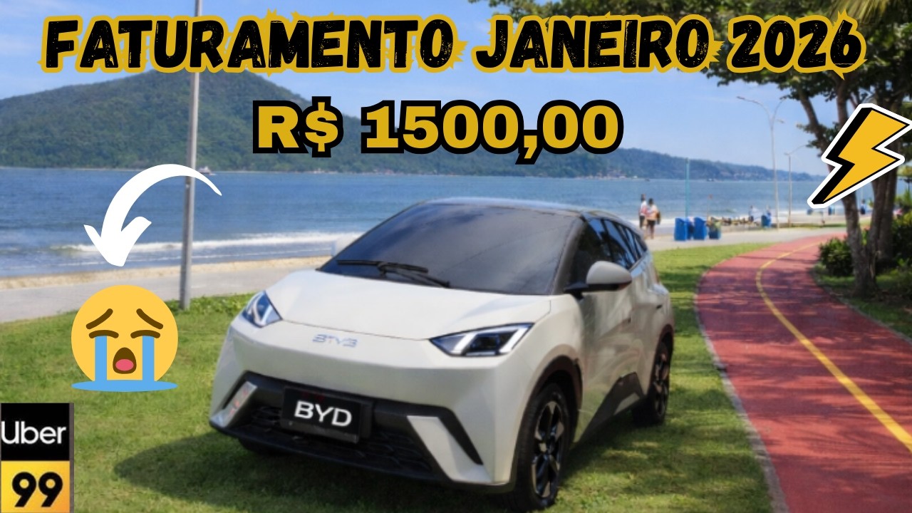 🚨 FECHAMENTO DO MÊS JANEIRO 2026 UBER SÃO PAULO BYD DOLPHIN MINI 100% ELÉTRICO ( VEJA O RESULTADO )