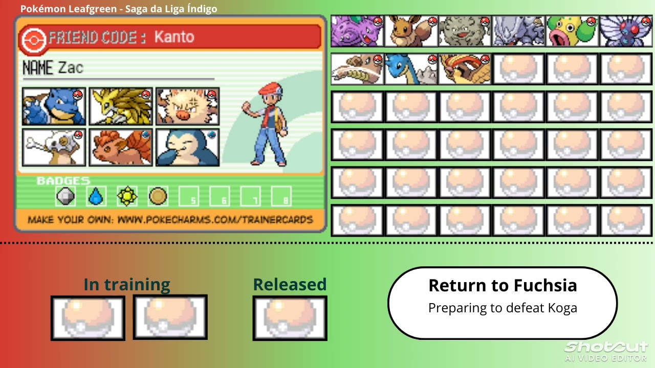 My Pokemon team (as a character from the series) Part 1: Indigo League Saga - Trainer card