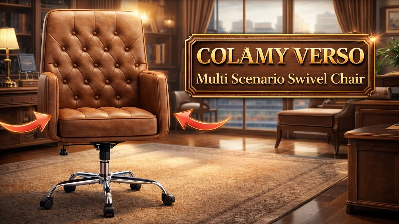 COLAMY VERSO Multi Scenario Swivel Chair with Tufted Back - High-end skin-friendly fabric