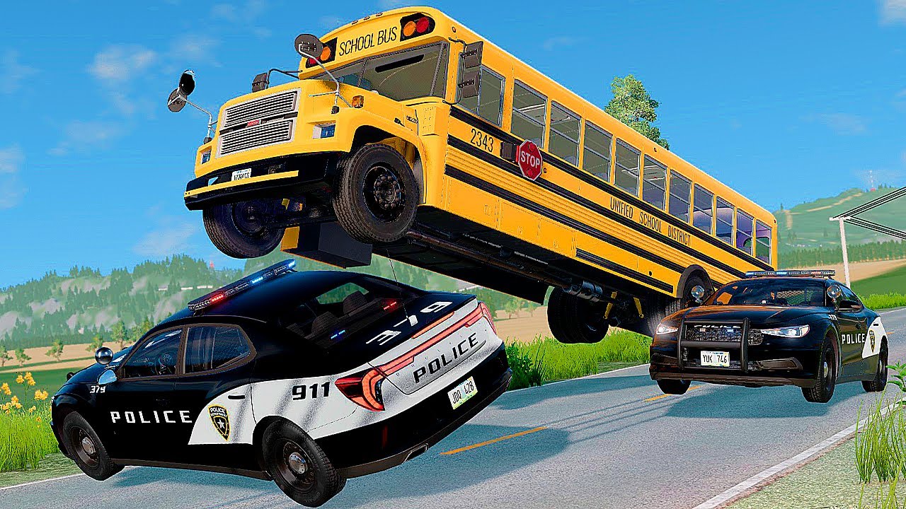 Police Chase and Epic Car Crashes | BeamNG.Drive #24
