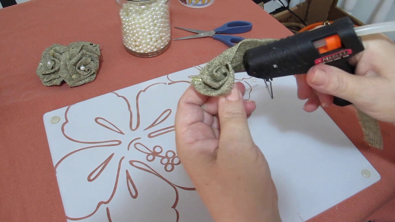 Rosa de juta fácil rápida e bonita