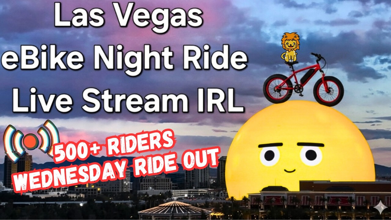 LIVEStream Las Vegas, E-Bike ride at night, Plus group ride meetup
