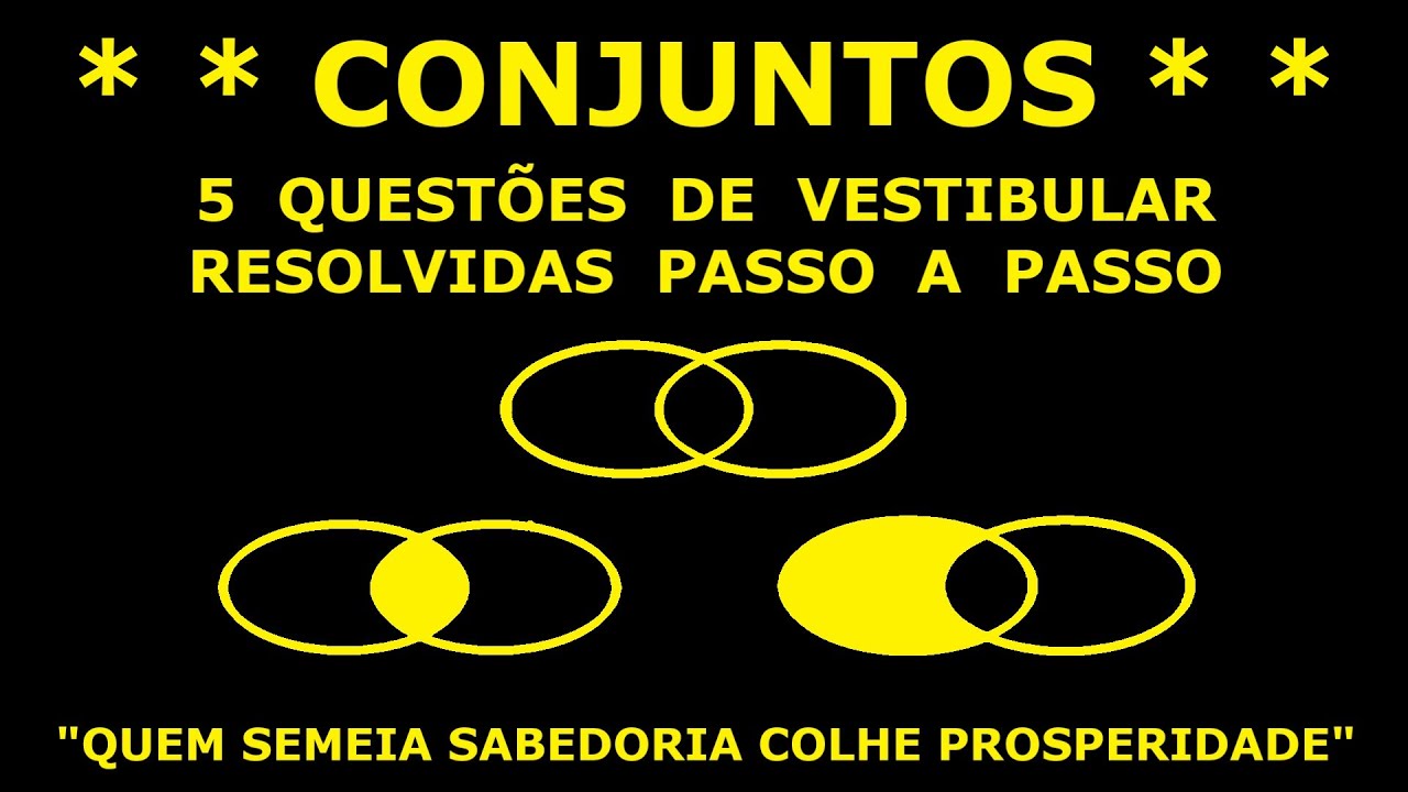 📘✨🚀 5 Questões de Vestibular Resolvidas — Conjuntos 🔍📊💡@profrodrigobarbosa