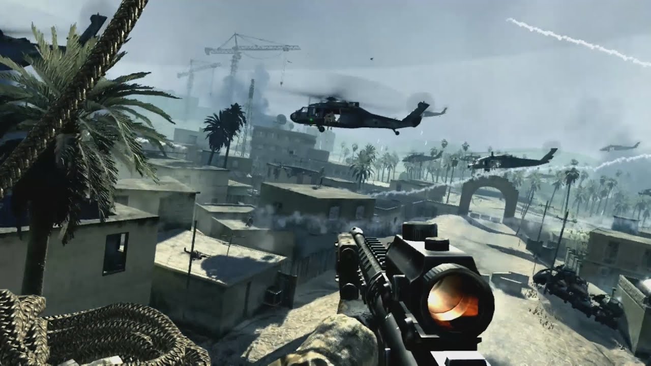 Call Of Duty Modern Warfare 1 (English No Comment) (Xbox 360 Game On Xbox One X) + Credits Rap Song.
