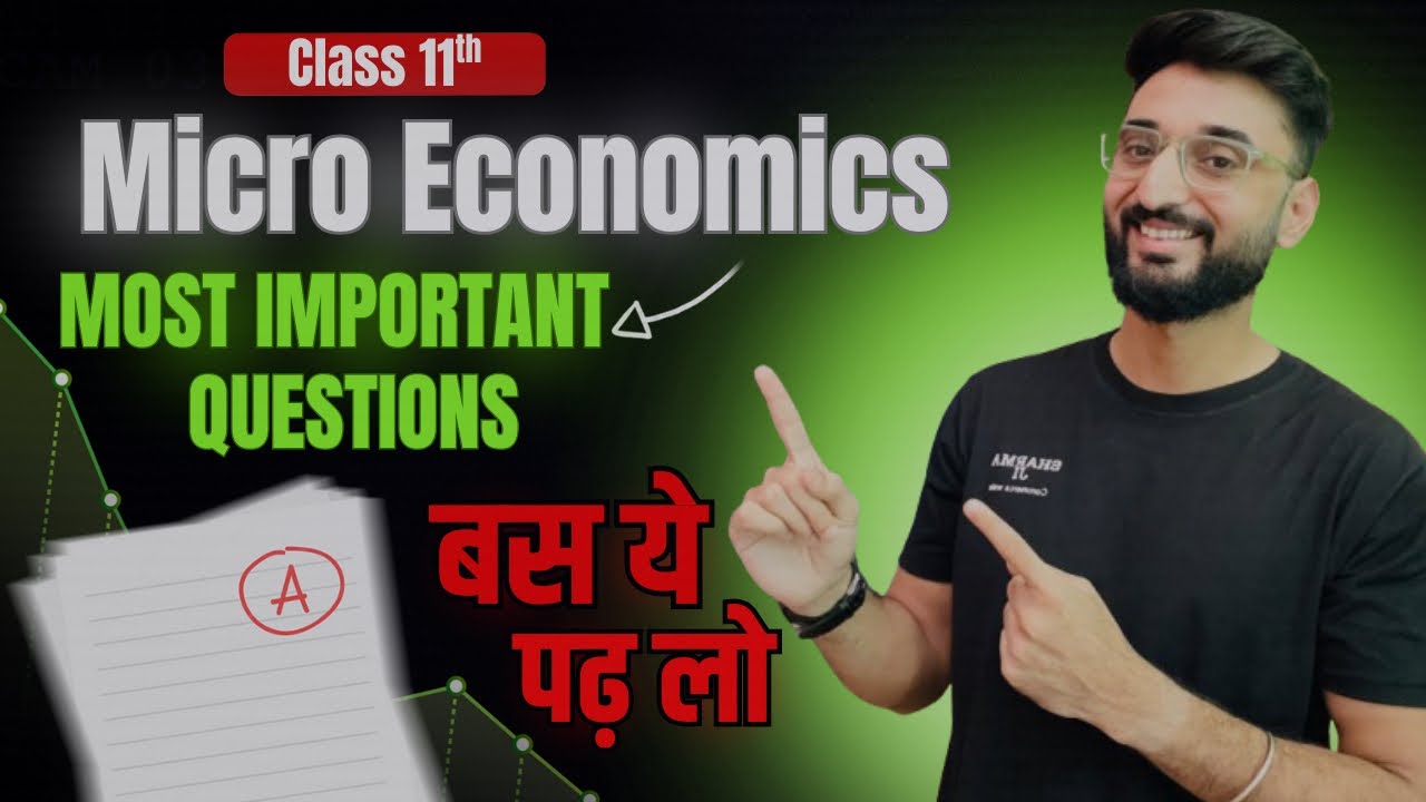 Most Important Questions of Microeconomics Class 11 | 2026 Exam | Chapter-wise Important questions 