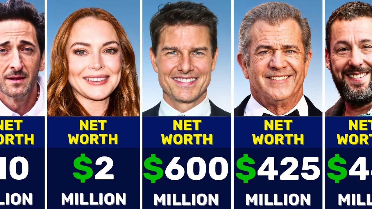 300 Richest Actors and Their Net Worth in 2025 (From Lowest to Highest)