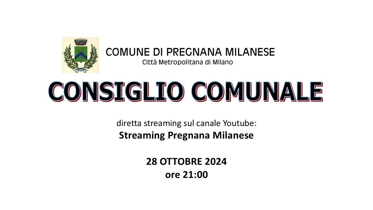 Consiglio comunale del 28 OTTOBRE 2024
