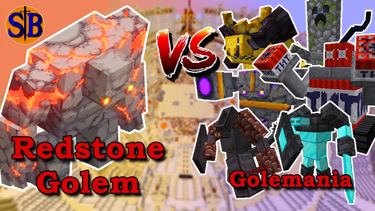 Redstone Golem vs Golemania team | Minecraft Mob Battle