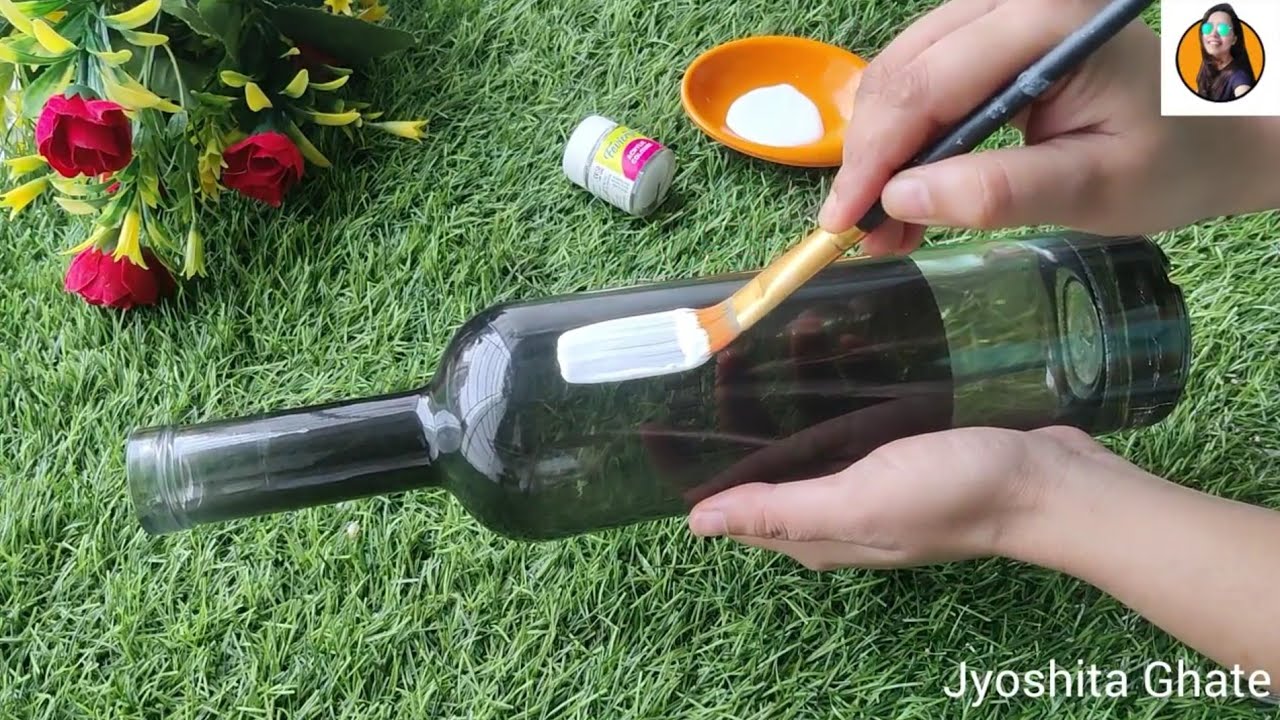 Beautiful Mirror Bottle Art| Mirror Art Work| DIY Bottle Painting| Bottle Decoration Ideas|