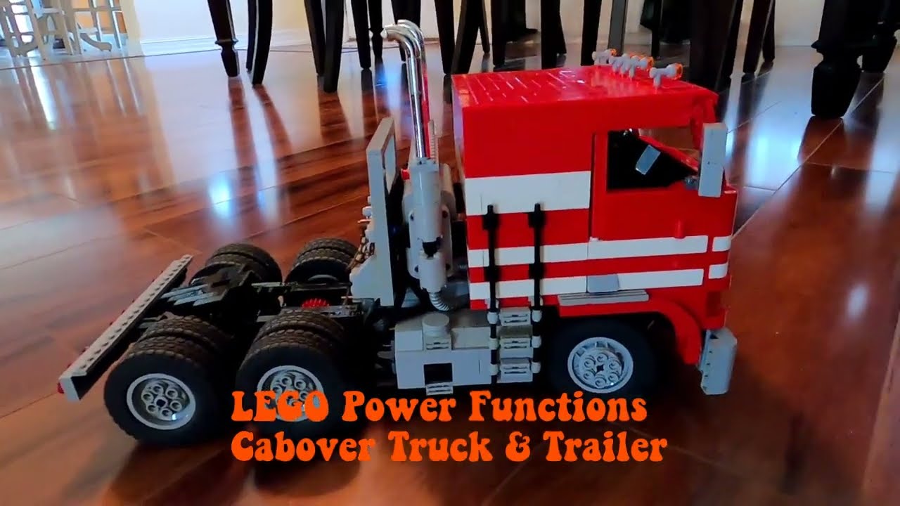 LEGO RC Cabover Truck and Flatbed Trailer MOC Power Functions