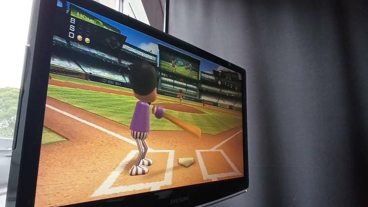 Wii Sports Baseball Red Team Beat Purple Team By 3-5