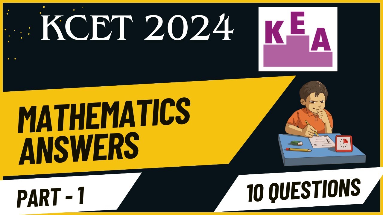 Kcet 2024 mathematics answers part 1 | #kcet #kcet2024 #kcet2023 #exam