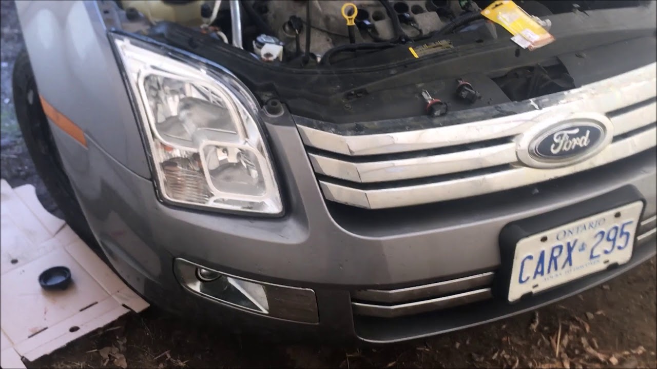 Ford Fusion 2006 - 2009: как заменить ближний свет фар, правая сторона.