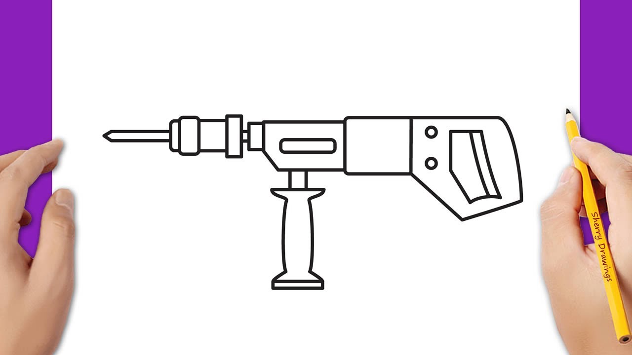 How to draw a big electric drill
