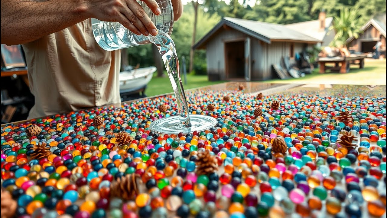 1,000 Marbles, One Idea &ndash; Watch How This Stunning Table Was Made!