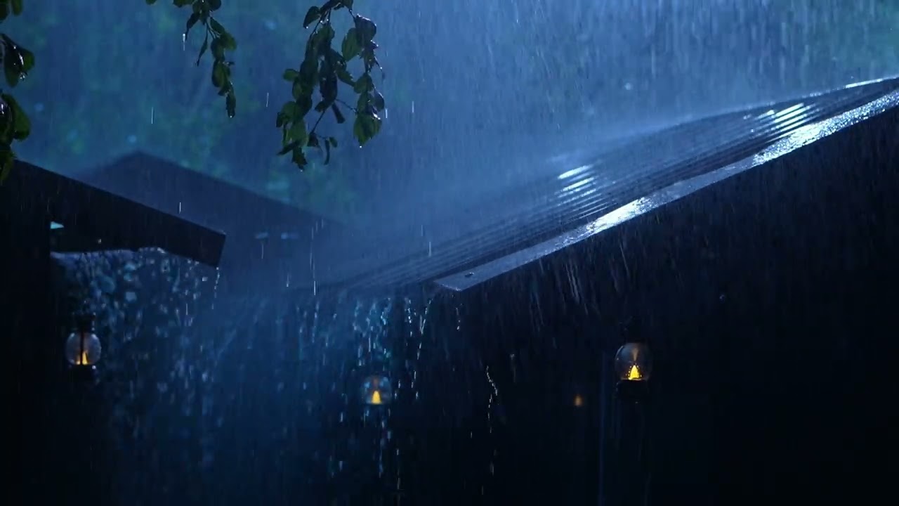 Rain Sounds for Sleeping | Dark Night Rain to Relieve Insomnia