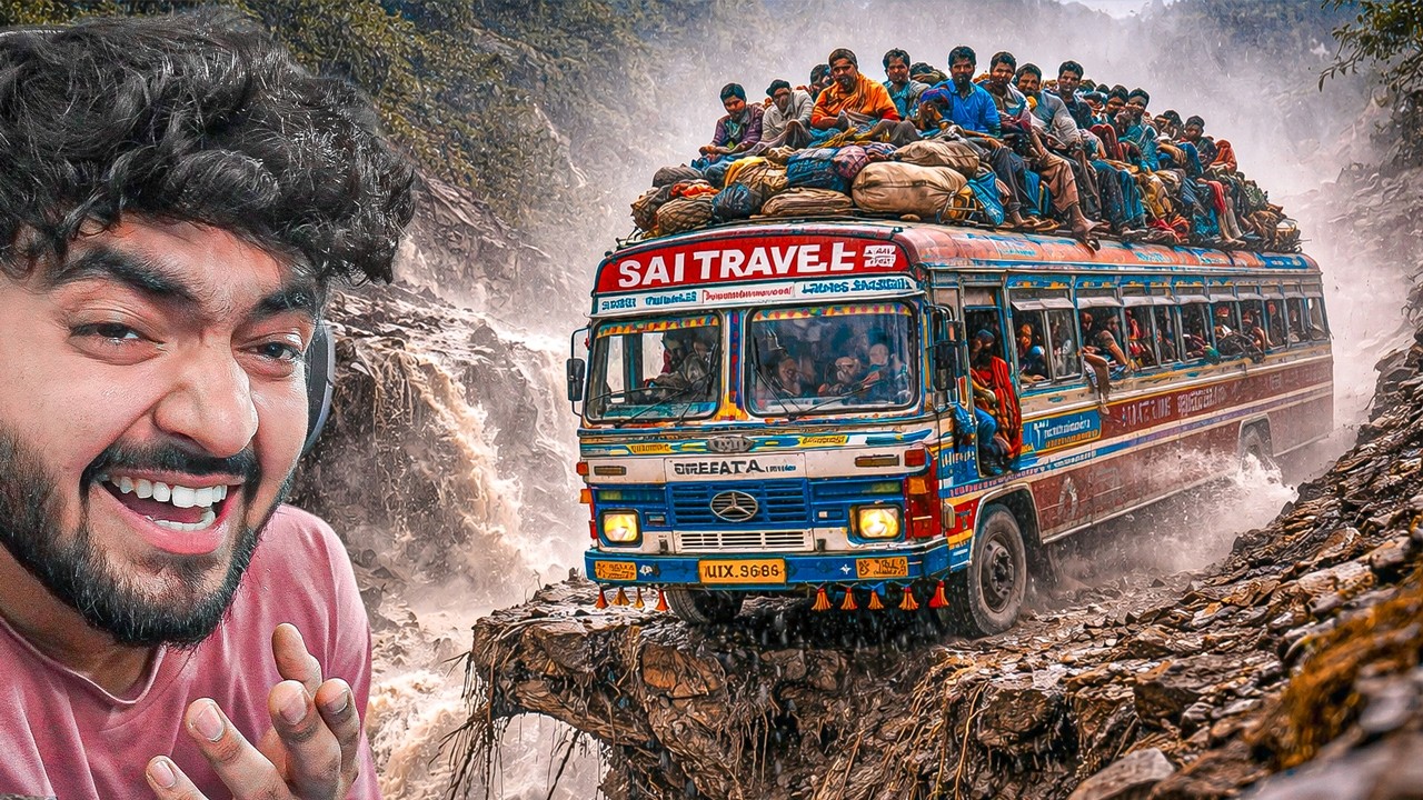 CRAZY DRIVER SURVIVES THE MOST DANGEROUS ROAD!