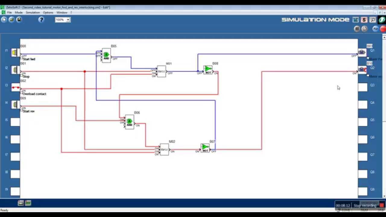 Zelio logic video tutorial #2. Macro introducion. DOL motor starter fwd and rev example #1