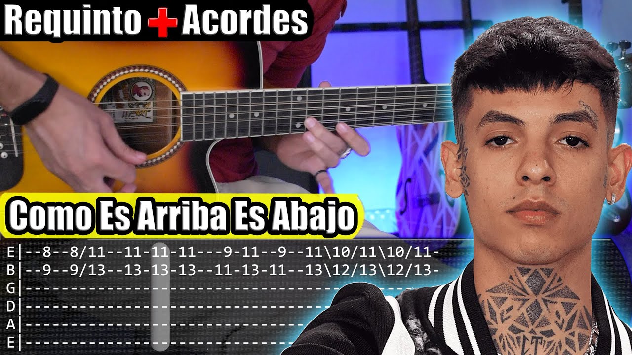 Como Es Arriba Es Abajo - Natanael Cano, Dan Sanchez - Requinto + Acordes | TABS | Tutorial Guitarra