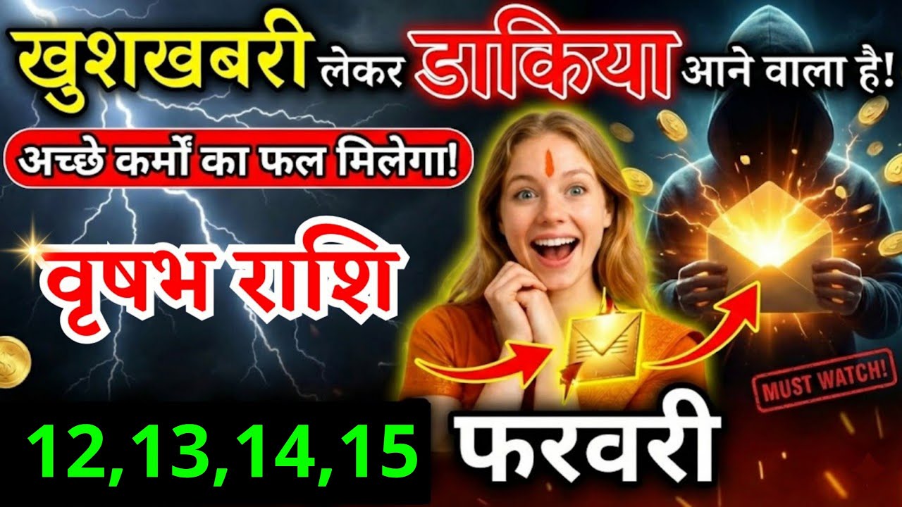 8, 9, 10, 11 फरवरी, वृषभ राशि वालों खुशखबरी लेकर डाकिया आने वाला है, vrishabh Rashi