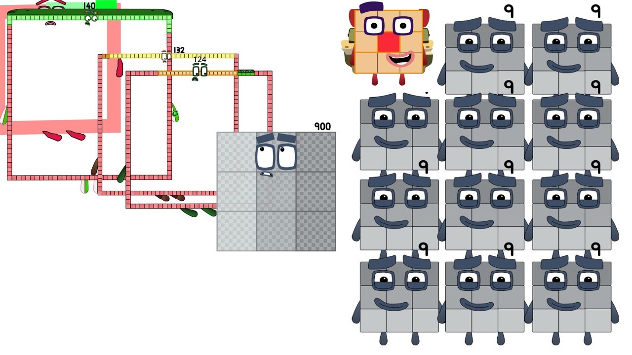 Математика Numberblocks: Серия 7 Numberblocks | Команда шагов серии 7 Numberblocks | УРОВЕНЬ 2 | ...