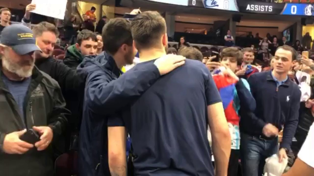 Luka Doncic greets Slovenian fans in Cleveland