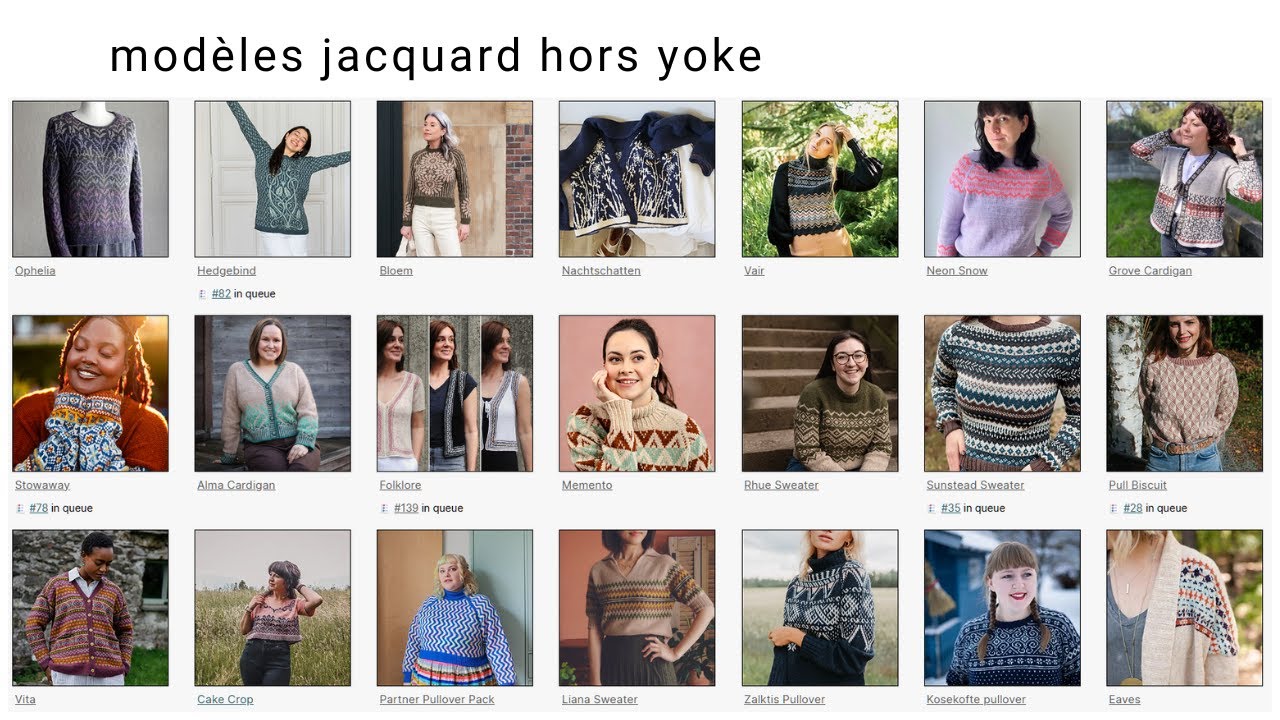 (FR) Inspiration Modèles Tricot Vêtements en Jacquard non yoke
