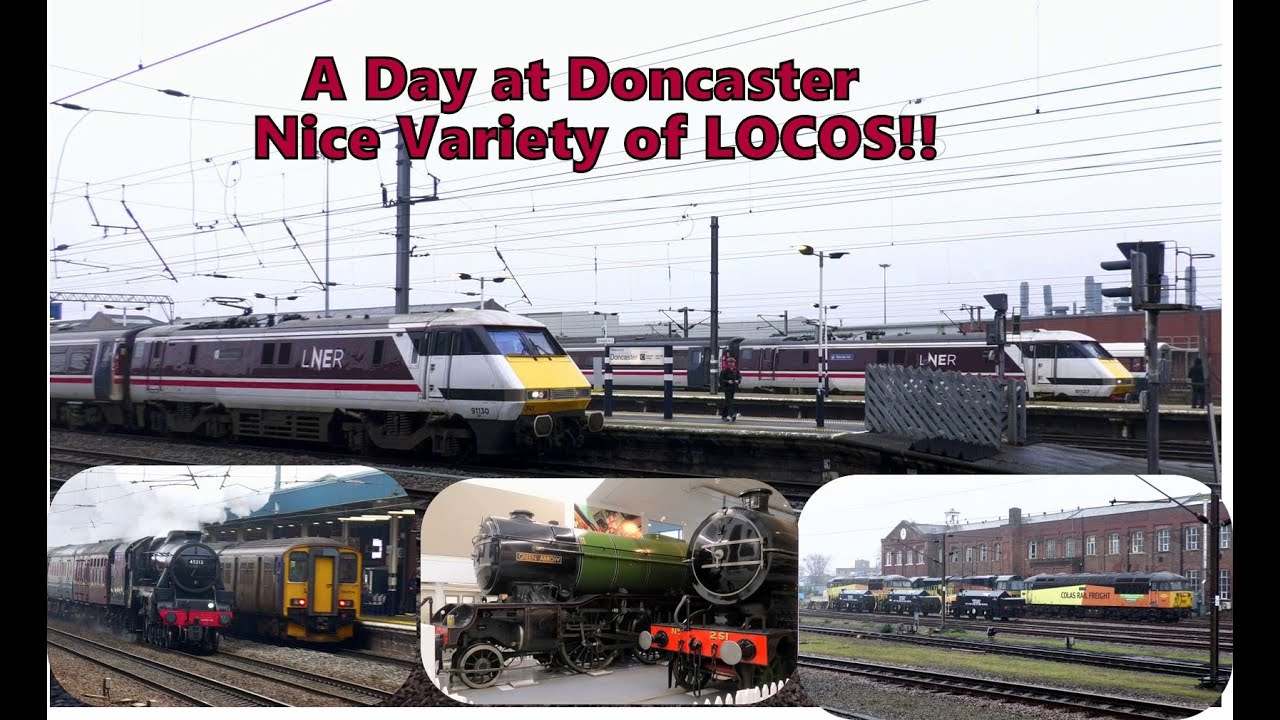 Great VARIETY of locos, steam diesel & electric, at a COLD Doncaster!! 15th February 2025