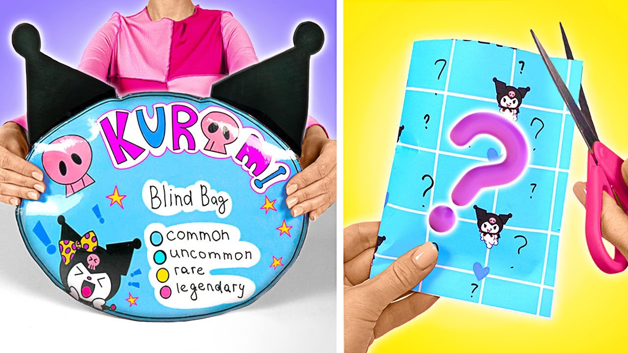 &iexcl;Vamos a abrir bolsitas de papel sorpresa de Kuromi! &iexcl;DIVERSI&Oacute;N CON BRICOLAJE! 🌟🎁