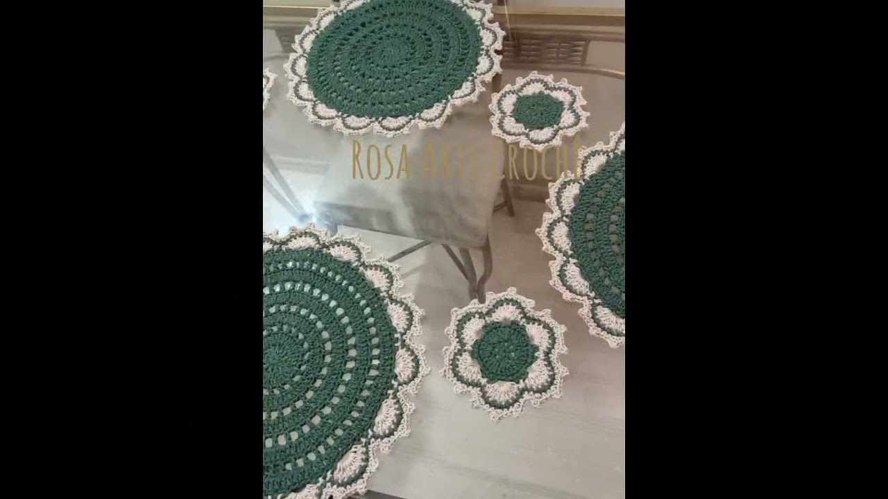 Sousplat 8p&ccedil;s, kit para jantar #barbantes #croche #barbantescampaner #dicasdecroch&ecirc; #dicasparacasa