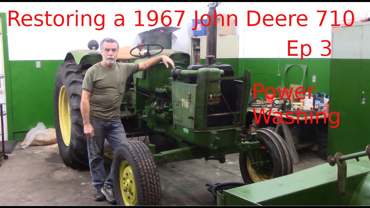Ep 03 John Deere 710 Power Washing and start to Dismantle the Three Point Hitch